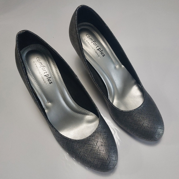 Comfort Plus by predictions Women's Silver Heels Size 10M - Picture 5 of 14